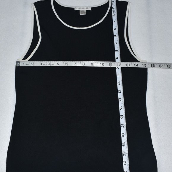 Petite Sophisticate Women Sz M Tank Top Size S Black Round Neck Sleeveless - Picture 3 of 6